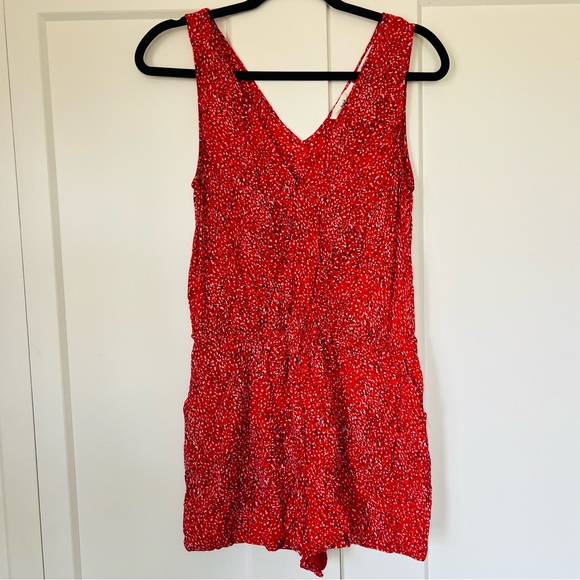 ba&sh Alio Rouge Jumpshort Romper Size Medium - Picture 3 of 9